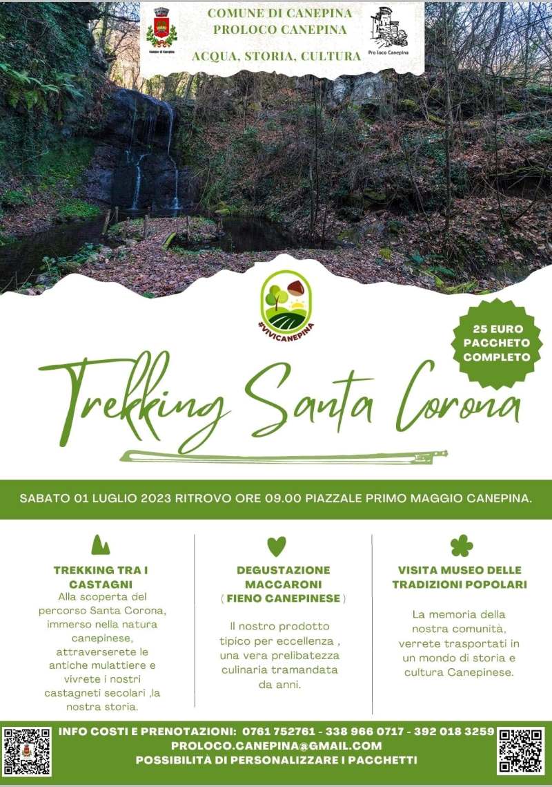Locandina trekking Santa corona 2023 Canepina