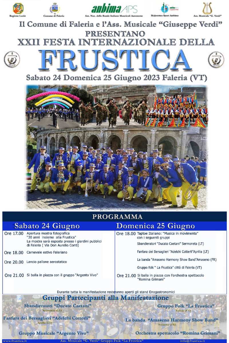 Locandina Festa della Frustica di Faleria 2023